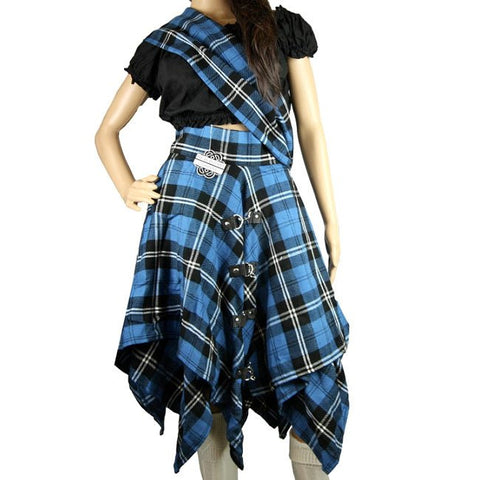 Highland Kilt Pixie skirt Ramsey Blue Tartan - Highland Kilt Company