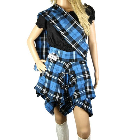 Mini Tartan Pixie Skirt, Ramsey Blue Tartan, Original by Highland Kilt Company - Highland Kilt Company