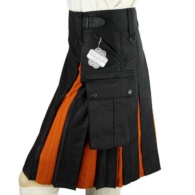 Cargo Kilts - Tartan Combo Utility Kilt: Irish Saffron - Highland Kilt Company