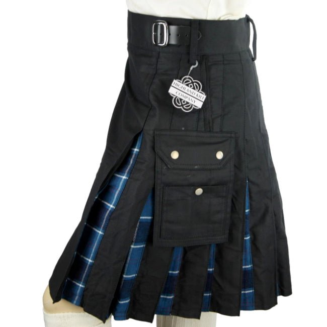 Cargo Kilts - Tartan Combo Utility Kilt: Navy - Highland Kilt Company