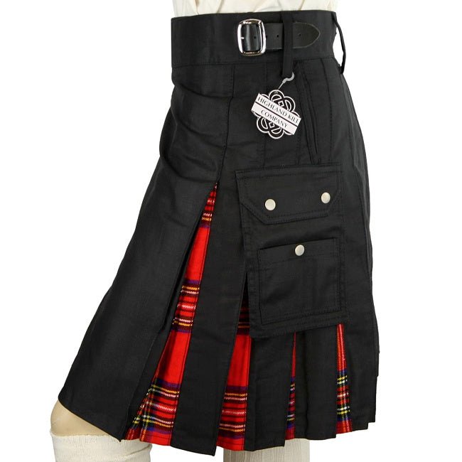 Cargo Kilts - Tartan Combo Utility Kilt: Royal Stewart Tartan - Highland Kilt Company