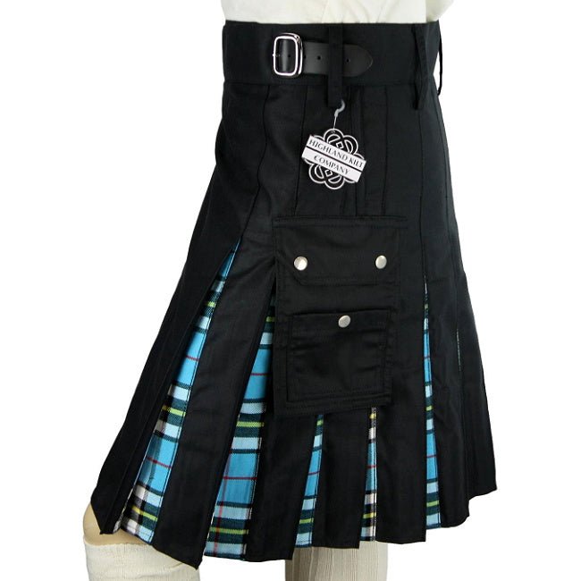 Cargo Kilts - Tartan Combo Utility Kilt: Thompson Blue - Highland Kilt Company