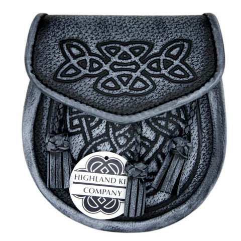 Grey Washed Celtic Tassel Sporran - Highland Kilt Company
