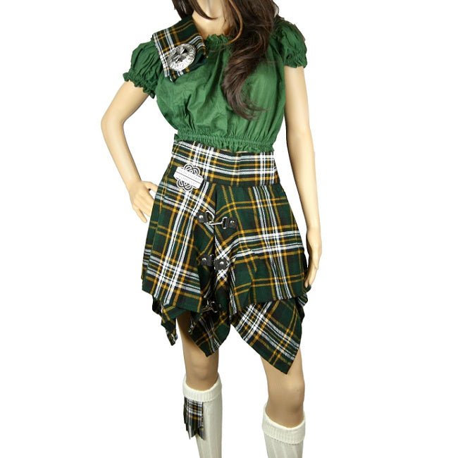 Mini Tartan Pixie Skirt, Irish Heritage Tartan, Original by Highland Kilt Company - Highland Kilt Company