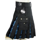 Cargo Kilts - Tartan Combo Utility Kilt: Navy - Highland Kilt Company