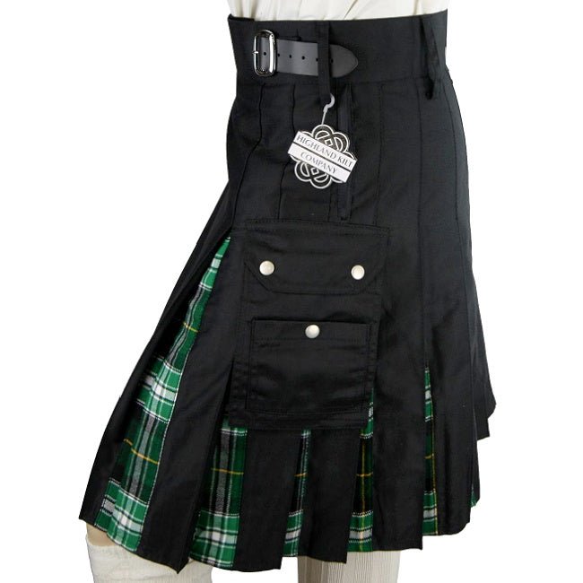 Cargo Tartan Combo Utility Kilt: Dark Irish Highland Kilt Company - Highland Kilt Company