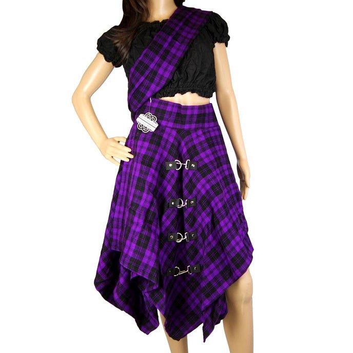 Highland Kilt Pixie Skirt Purple Checkered - Highland Kilt Company