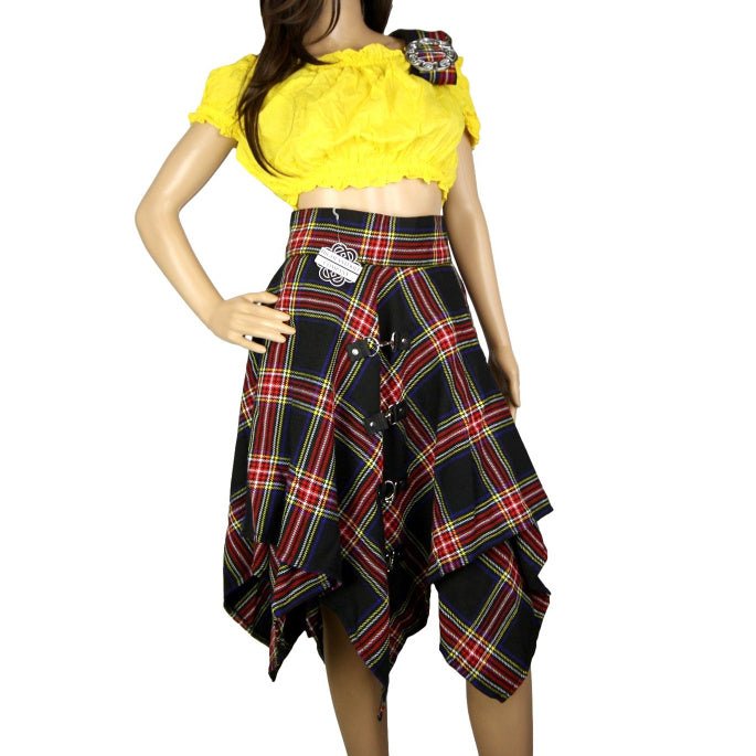 Highland Kilt Pixie Skirt Stewart Black Tartan - Highland Kilt Company