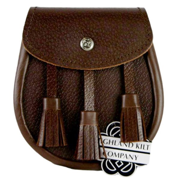 Leather Day Brown Sporran - Highland Kilt Company