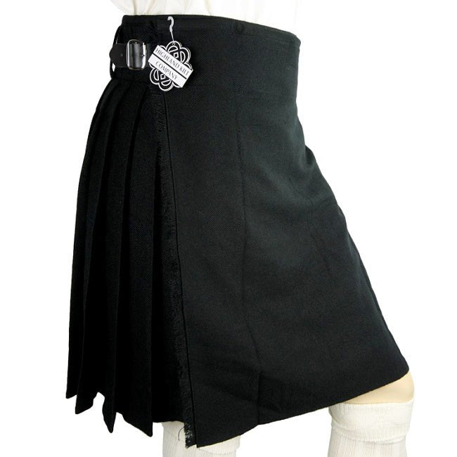 Solid Black Kilt Quality Style by Highland Kilt Company - Highland Kilt Company