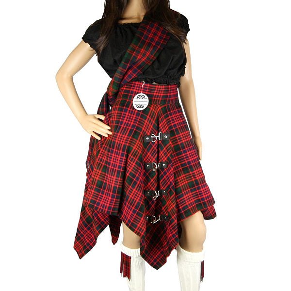 Tartan Pixie Skirt, Mac Donald Modern Tartan, Original by Highland Kilt Company - Highland Kilt Company