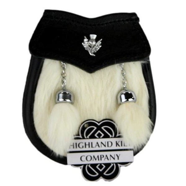 White Fur Thistle Child Sporran - Highland Kilt Company