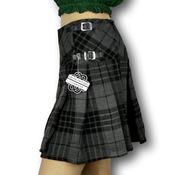 Women's Billie Kilt, Mini Skirt, Grey Watch Tartan - Highland Kilt Company
