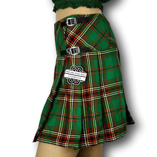 Women's Billie Kilt, Mini Skirt, Irish Tara/Murphy Tartan - Highland Kilt Company