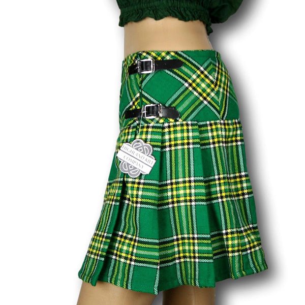 Women's Billie Kilt, Mini Skirt, Irish Tartan - Highland Kilt Company