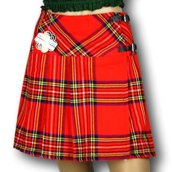 Women's Billie Kilt, Mini Skirt, Royal Stewart Tartan - Highland Kilt Company